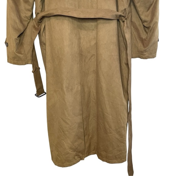 VTG BILL BLASS Men’s Faux Belted Suede Trench Coat Zip-In Quilted Lining, 42L - Picture 15 of 16